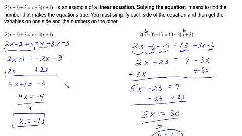 MAC 1105 section 1.2 - solve linear equations (p. 1 & 2 of packet)