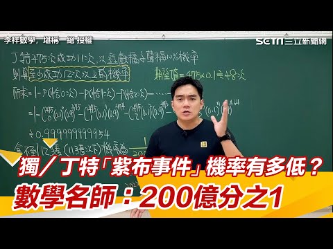 獨家／丁特槓遊戲橘子「紫布事件」機率有多低？數學名師：200億分之1｜娛樂星世界