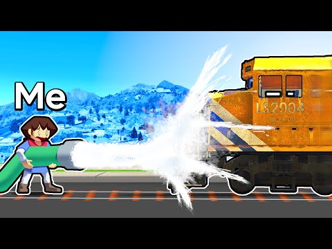Can WATER CANNONS Stop A TRAIN In GTA 5?!