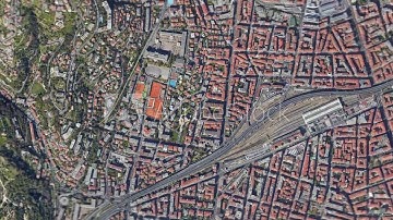 Zoom in from space and focus on France, Nice. 3D Animation. Background for travel intro.