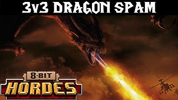 8-Bit Hordes Multiplayer Gameplay - 3v3 Dragon Spam