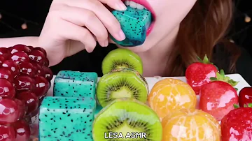Lesa Asmr eating fruits sweets Asmr Mukbang video relaxing eating sounds