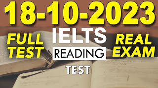 IELTS READING PRACTICE TEST 2023 WITH ANSWER | 18.10.2023