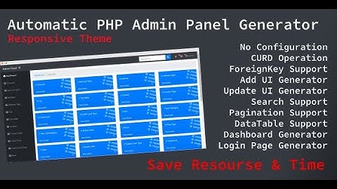 Automatic Admin Panel Generator With Responsive Template - V1.1