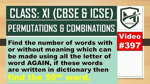 find number of word with or without meaning which can made using letter of word AGAIN find 50th word