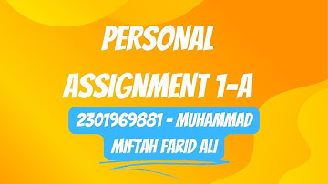 Personal Assignment 1-A (English Professional Binus Online Learning)