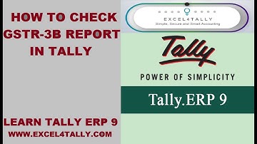 GSTR-3B Report in Tally - How to Prepare GSTR-3B Report in Tally.ERP9