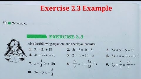 Class 8th Maths Chapter 2 l NCERT EXERCISE-2.3 Example l Linear Equation in one variable  l CBSE