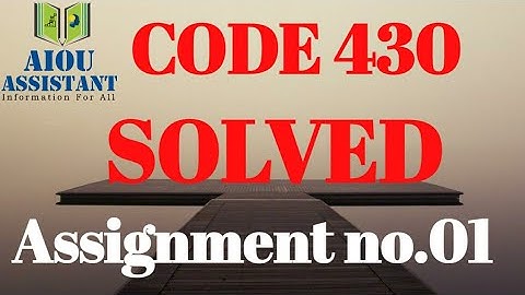 aiou solved assignment autumn 2020 || code 430