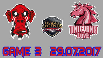 [EU LCS Summer 2017 W8D3] UOL vs MM game 3 Highlights | Unicorns of Love vs Mysterious Monkeys