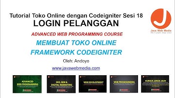 Tutorial Toko Online dengan Codeigniter Sesi 18 Login Pelanggan