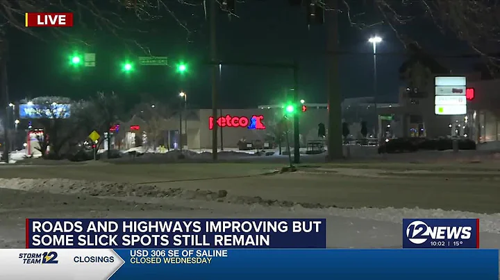 Roads, highways improving but slick spots remain