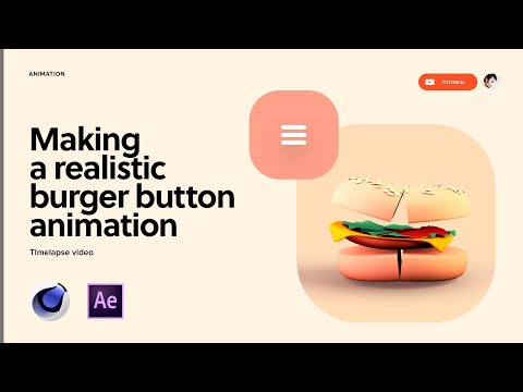 Making a realistic hamburger button with Cinema 4D - Time lapse