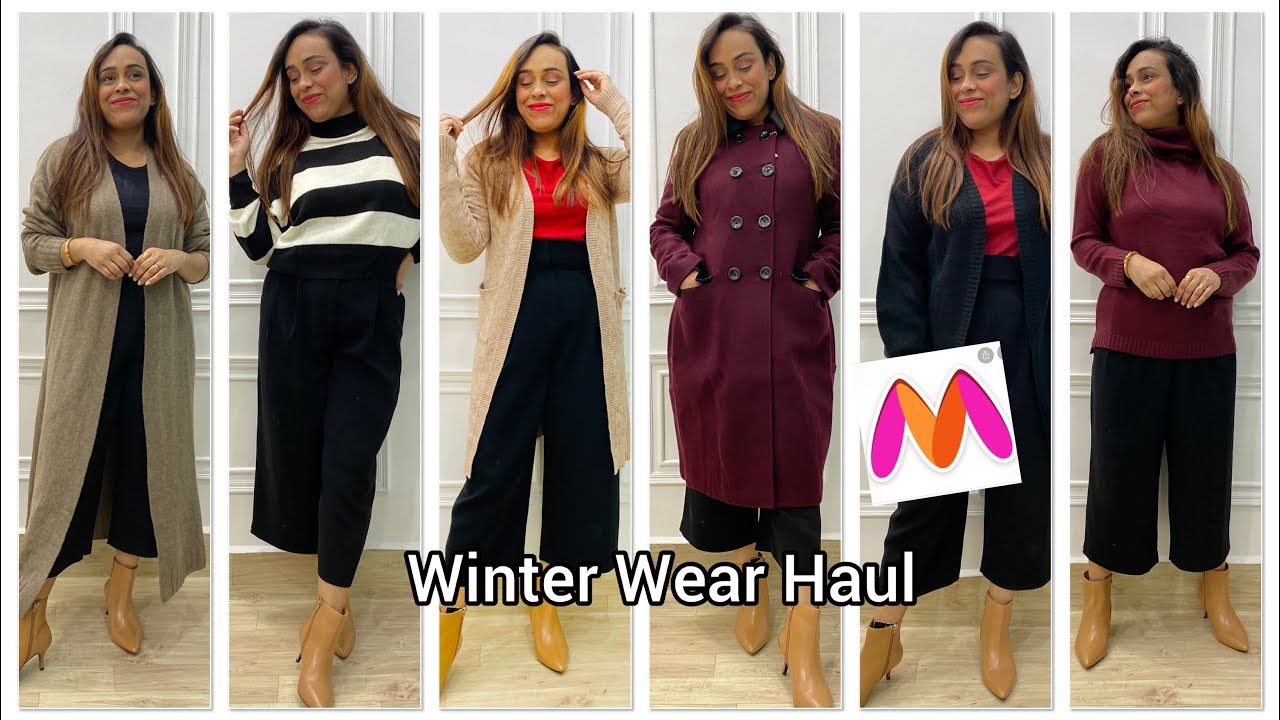 Myntra Winter Wear Haul 2021 Trench Coat Jumper Shrug Cardigan