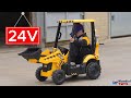 Video: Trattore Cavalcabile Elettrico per Bambini JCB 24V Escavatore con Braccio Scavatore Bulldozer Retroescavatore 4 in 1