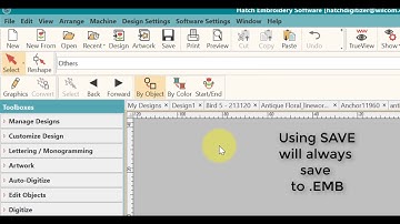 2-2 Getting Started - Save Designs in Hatch Embroidery