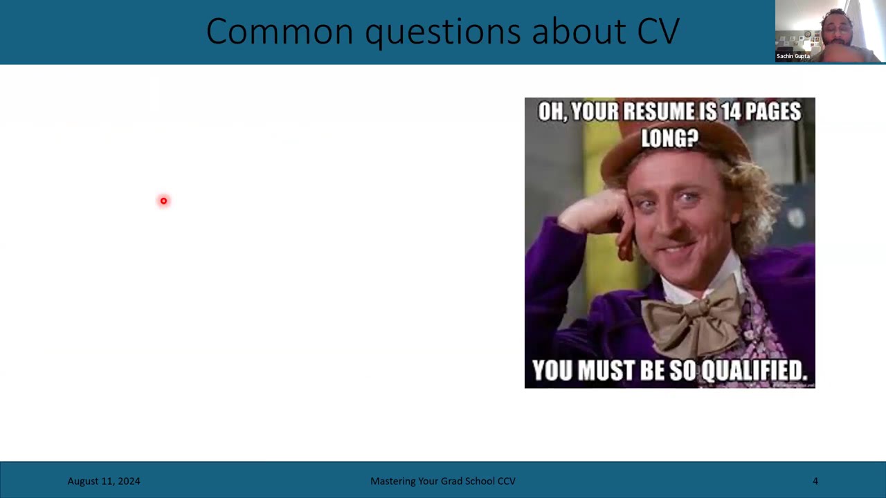 Crafting CV for Graduate Applications