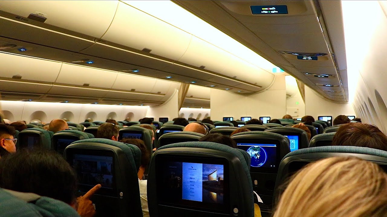 Cathay Pacific Airbus A350 900 Economy Class Review Hong Kong Manchester Cx219