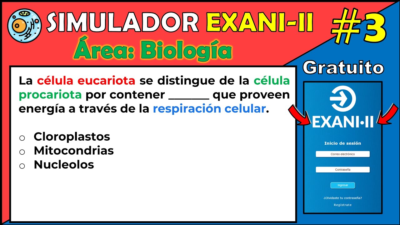 📚 Simulador Oficial EXANI II Área Biología Ejercicio #3 La célula