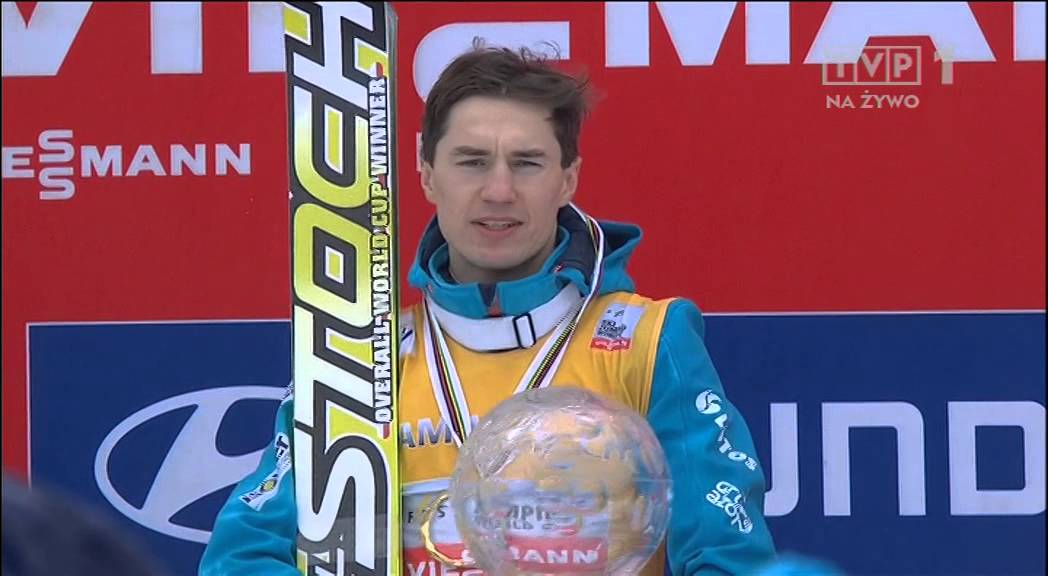 Dekoracja PŚ 2013/14 w Planicy - Kamil Stoch KRYSZTAŁOWA KULA!