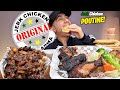MUKBANG EATING Jerk Chicken Poutine, Cocobread with Jamaican Patty, Jerk Chicken From Chris Jerk