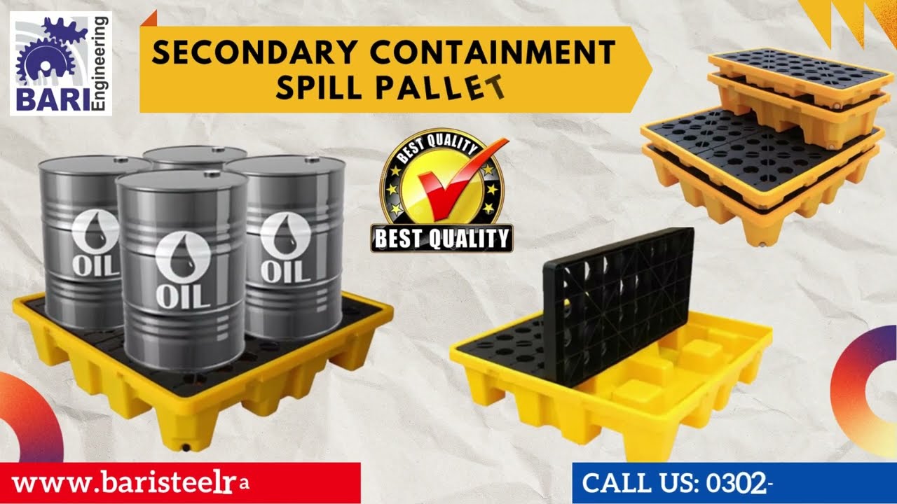 Imported Spill Pallet | 4 Drum Spill Pallet | 3-4 Ton Spill Pallet | Storage Capacity 220 Liter