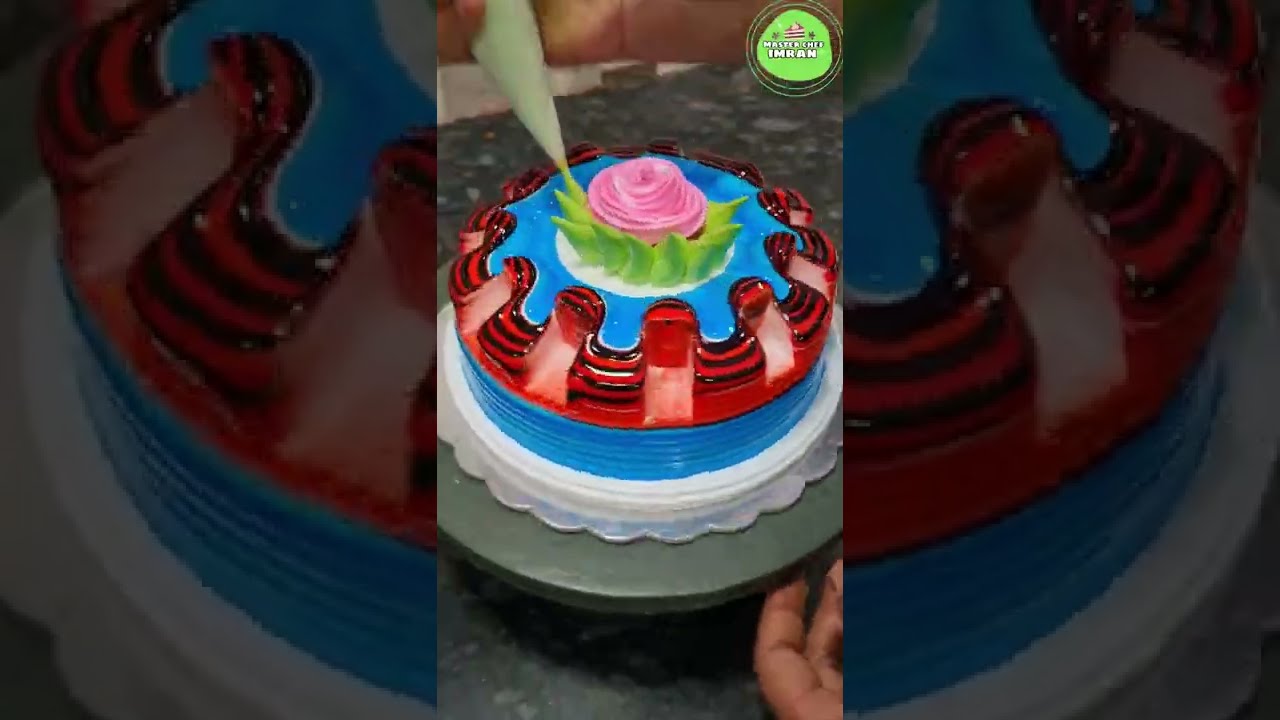most satisfying cutting edge cake design | how to make flower🌹🌹 on👍👍 fresh cream cake🎂🎂 | 