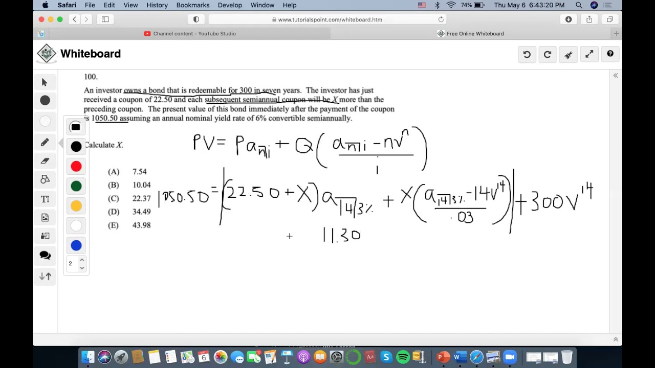 Soa fm sample question 100 youtube