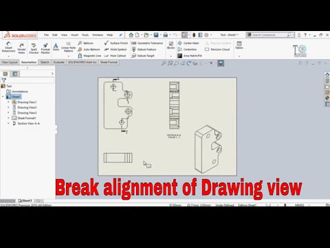 How to breake alignment of a view in SolidWorks