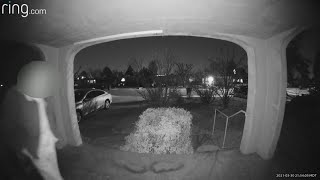 Ring doorbell camera catches man peering into home at night over several months