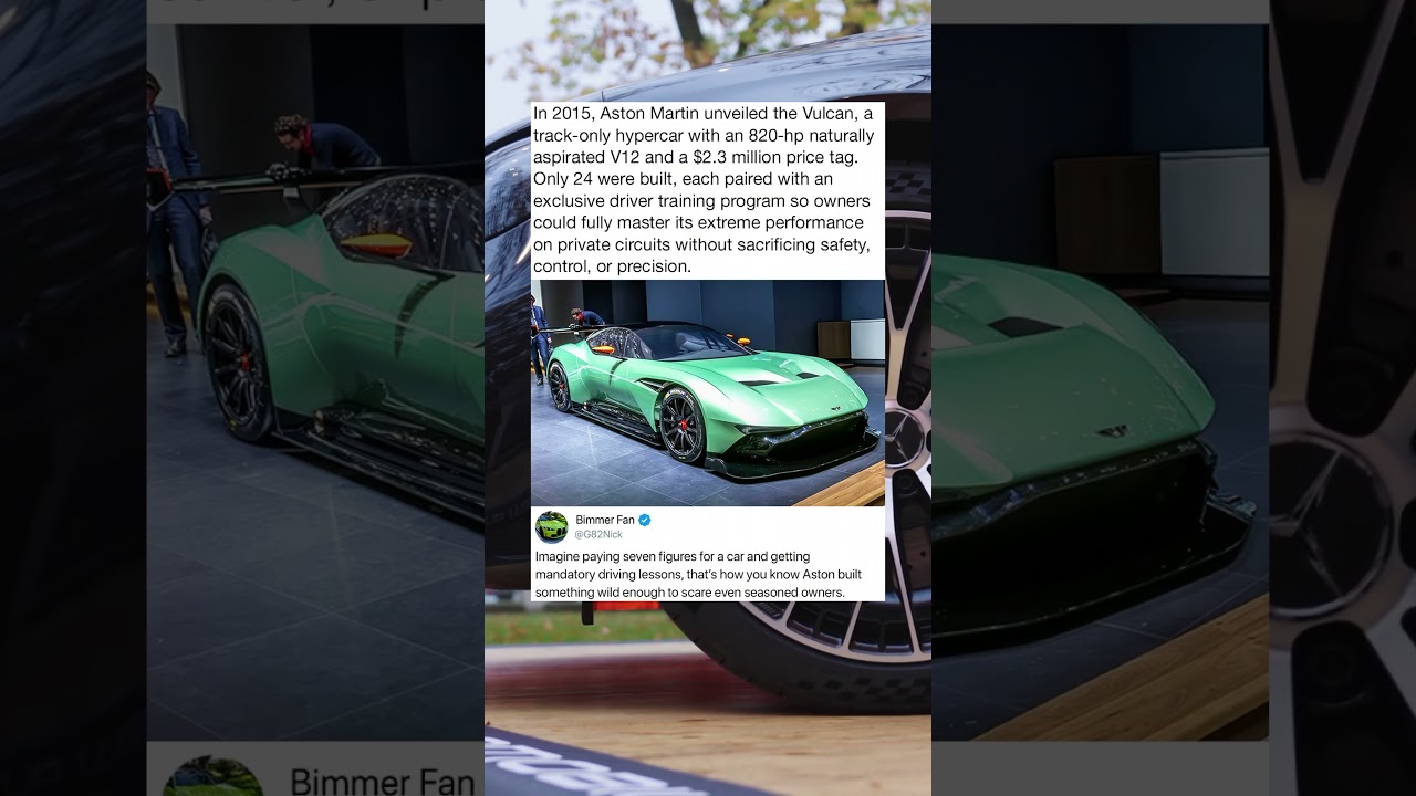 In 2015, Aston Martin unveiled the Vulcan, a track-only hypercar with an 820-hp naturally aspirated