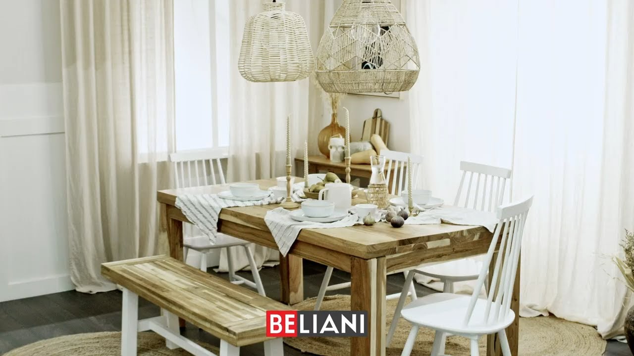 BELIANI - Rustic Dining Table - YouTube