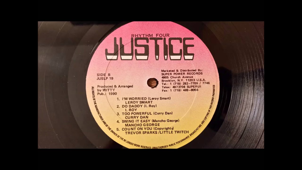 Curry Dan - Too Powerful - Justice LP/Various Artist 1990