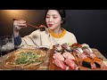 SUB)입안 사르륵 초밥에 뜨끈한 우동 먹방🍣🍜 참치 연어 전복 등 모둠초밥 리얼사운드 Sushi & udon mukbang asmr