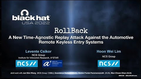 RollBack - A New Time-Agnostic Replay Attack Against the Automotive Remote Keyless Entry Systems