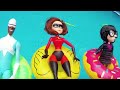 Swimming Pool Pretend Play at Toy Hotel with Incredibles Family Jack Jack