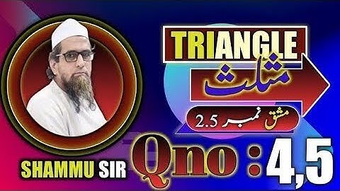 Class 10 Triangle Ex 2.5 ll Triangle Ex 2.5 Qno 4,5 ll Maths in Urdu ll Triangle in Urdu ll Shammu l