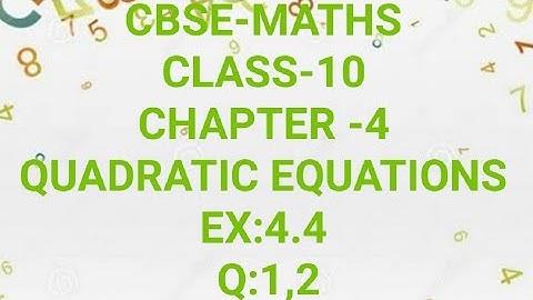 CBSE-MATHS| CLASS-10| CHAPTER -4|QUADRATIC EQUATIONS| EX:4.4|Q:1,2|in Malayalam|MJ ACADEMY|