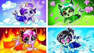 We Adopted Four Elements! Fire Girl, Water Girl, Air Boy and Earth Boy!