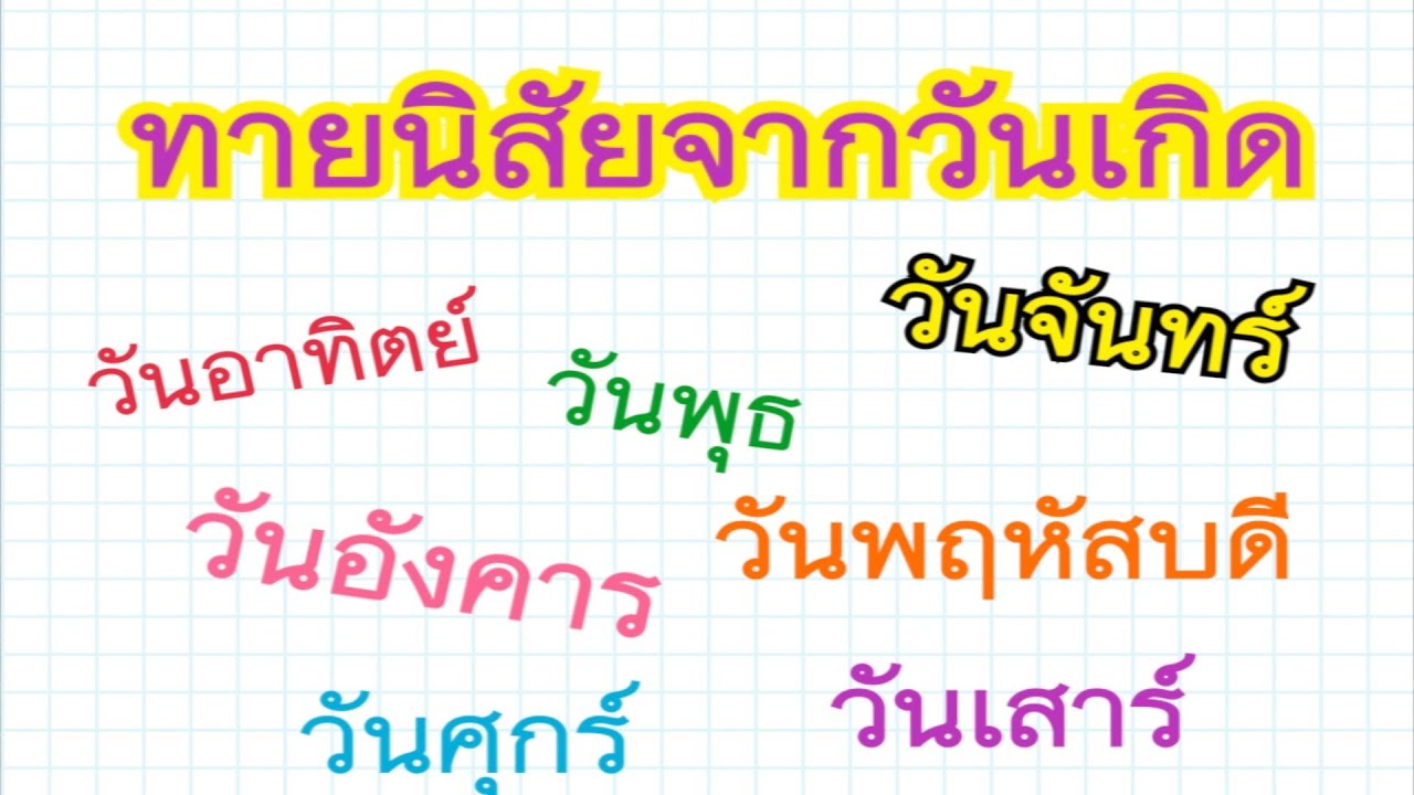 ทายนิสัย จากวันเกิด