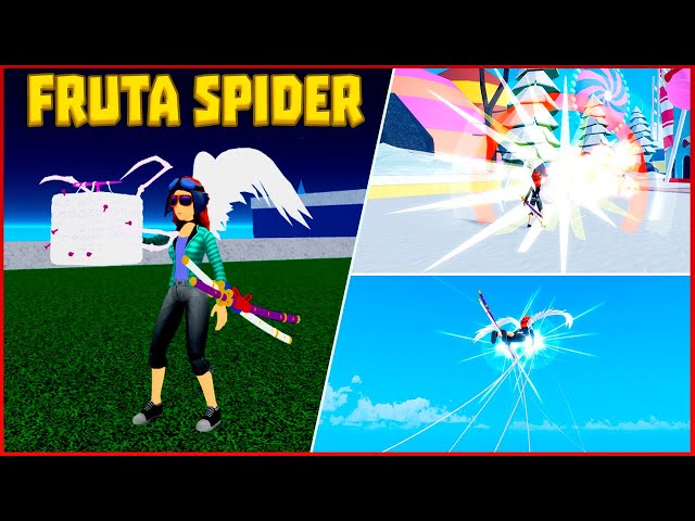 VIREI O HOMEM ARANHA E PROVEI A FRUTA SPIDER NO PVP BLOX FRUITS 