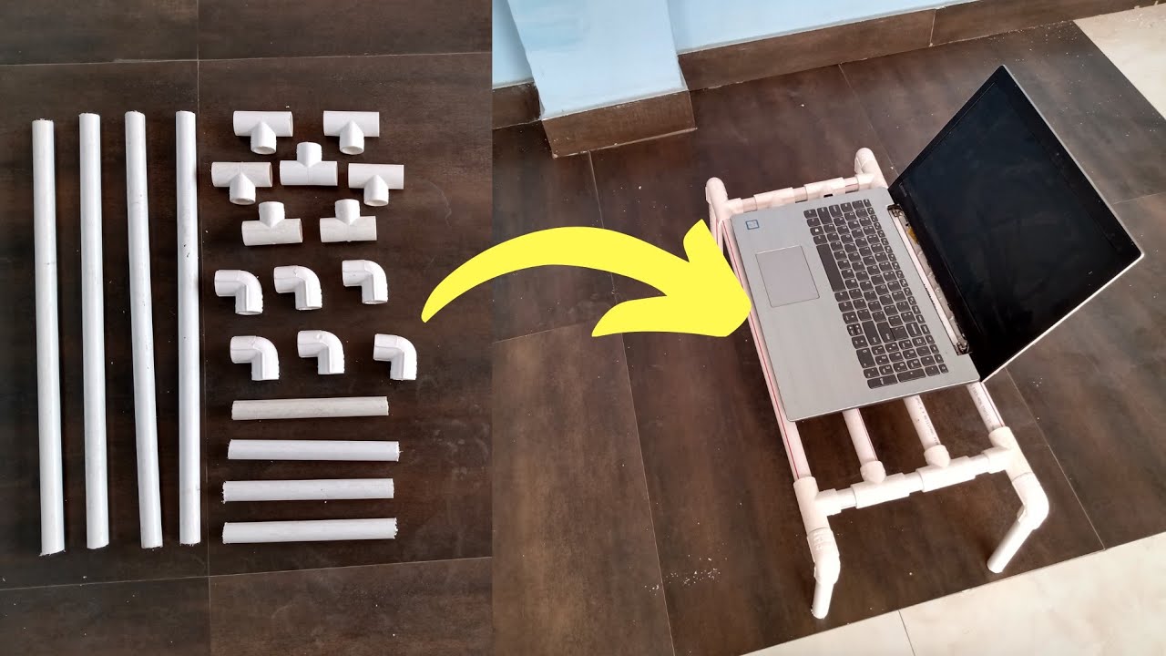 Pvc pipe art/craft Pvc laptop table/stand YouTube