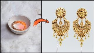 How to Make 24K Gold Earrings Designs |  24K Gold Jewellery Making - Gold Smith Jack