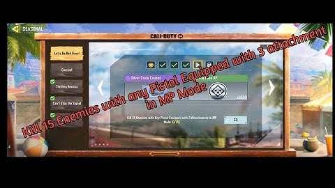 Call of Duty Mobile Kill 15 Enemies with any Pistol Equipped with 3 attachment in MP mode