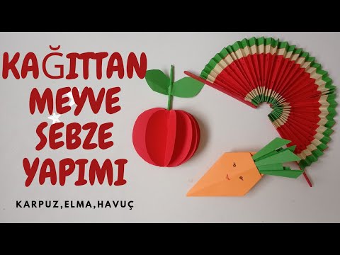 Kağıttan Meyve -Sebze Yapımı /  Paper Fruit Making #Origami#DIY#12