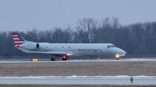 American Eagle ENVOY ERJ-145 TAKING OFF SPRINGFIELD ILLINOIS N680AE