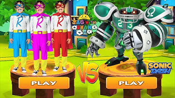 Tag with Ryan vs Sonic Dash - Linebacker Omega New Character Unlocked Update - Combo Panda Gameplay