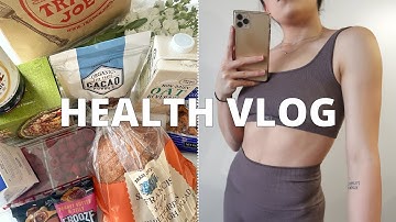 HEALTH VLOG: trader joes grocery haul, workout, healthy cookies, + trying the TikTok wrap!