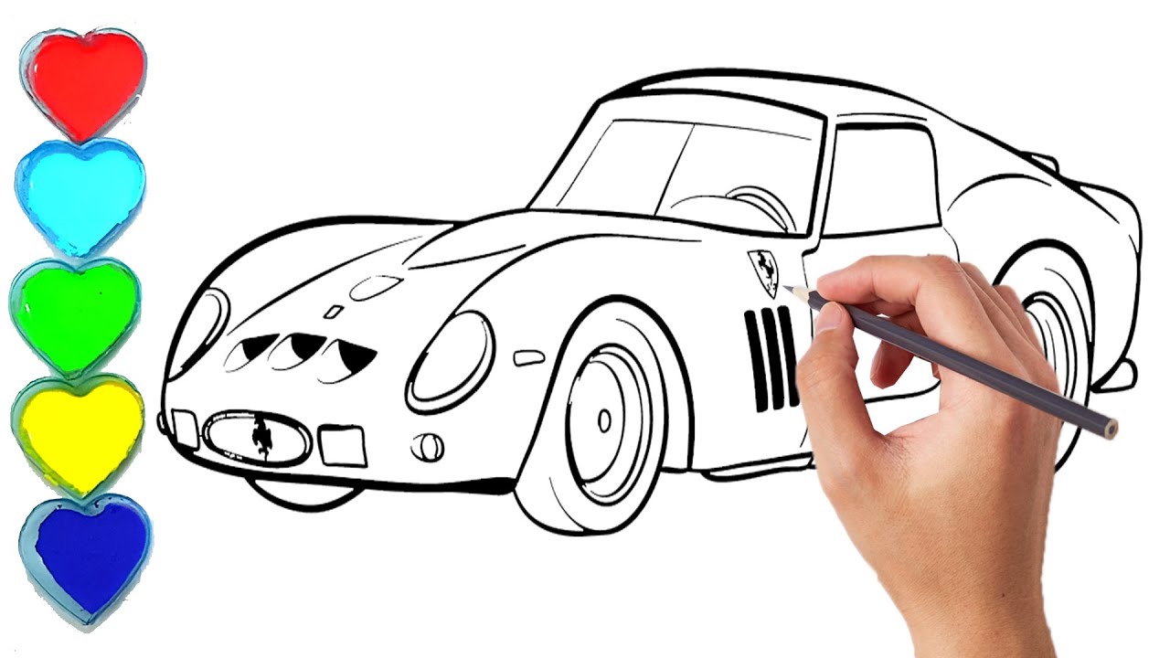 Supercar Ferrari 250 GTO|Easy Drawing|Fun Coloring