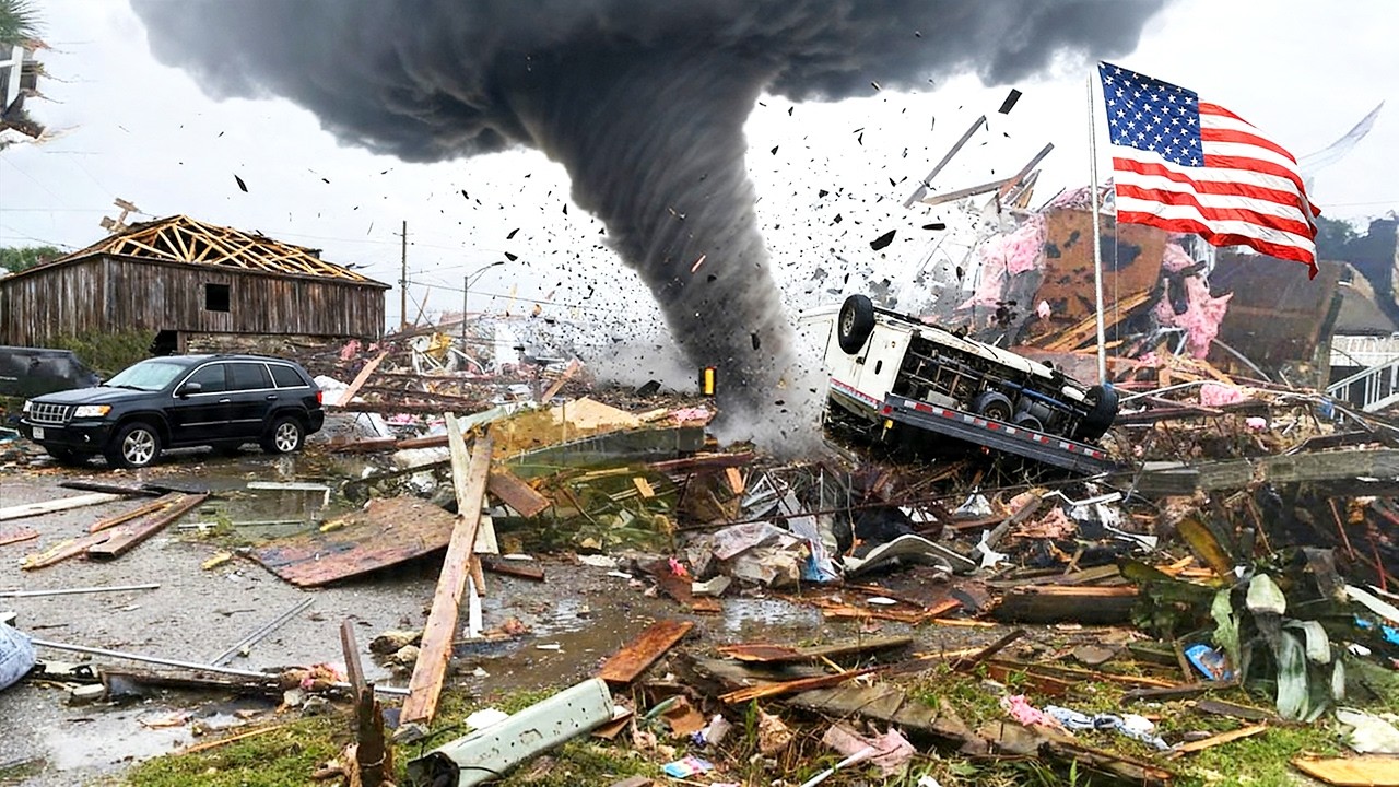 Chaos in Oklahoma, USA!🌪️ Powerful Tornado Destroys Homes & Cars ...